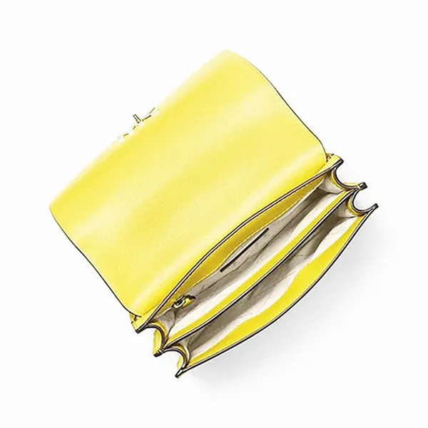 Túi Đeo Chéo Nữ Michael Kors MK Moot Leather Shoulder Flap Yeallow 35S0GOXL3T Màu Vàng