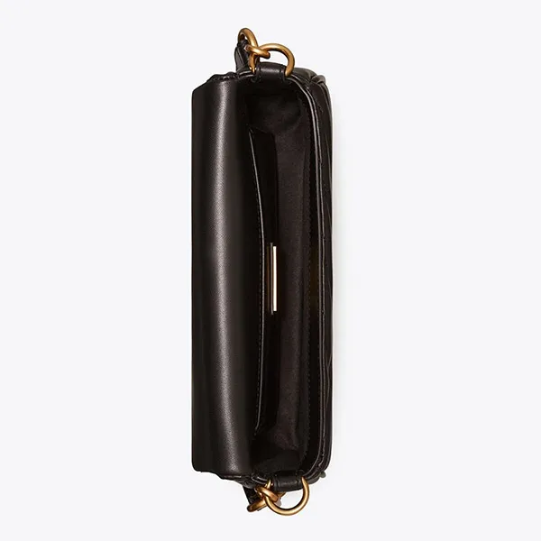 Túi Đeo Chéo Nữ Tory Burch Small Kira Chevron Flap Shoulder Bag Màu Đen