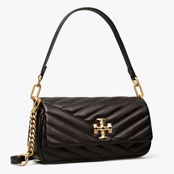 Túi Đeo Chéo Nữ Tory Burch Small Kira Chevron Flap Shoulder Bag Màu Đen