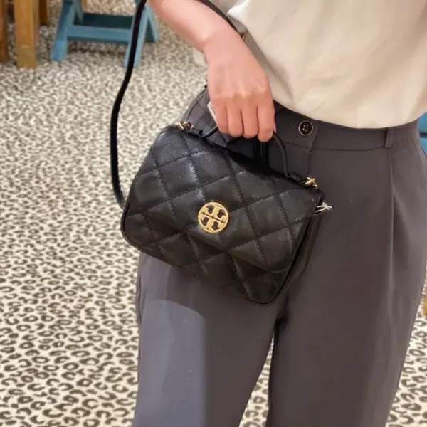 Túi Đeo Chéo Nữ Tory Burch Willa Mini Top Handle 153399 Màu Đen - Túi xách - Vua Hàng Hiệu