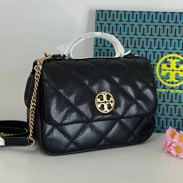 Túi Đeo Chéo Nữ Tory Burch Willa Mini Top Handle 153399 Màu Đen - Túi xách - Vua Hàng Hiệu