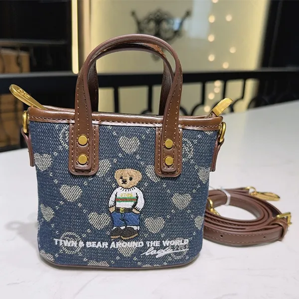 Túi Đeo Chéo Nữ TTWN BEAR TN3259 3535 Màu Xanh Viền Nâu