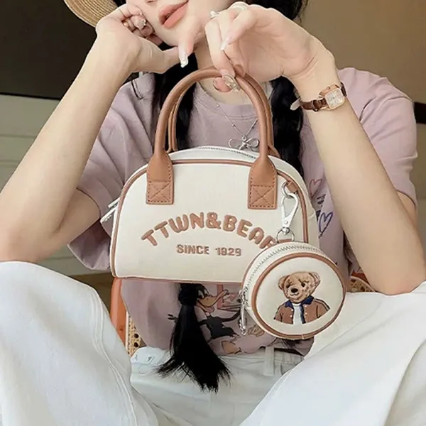 Túi Đeo Chéo Nữ TTWN BEAR TN3763 Màu Be Nâu (Kèm Ví Mini)