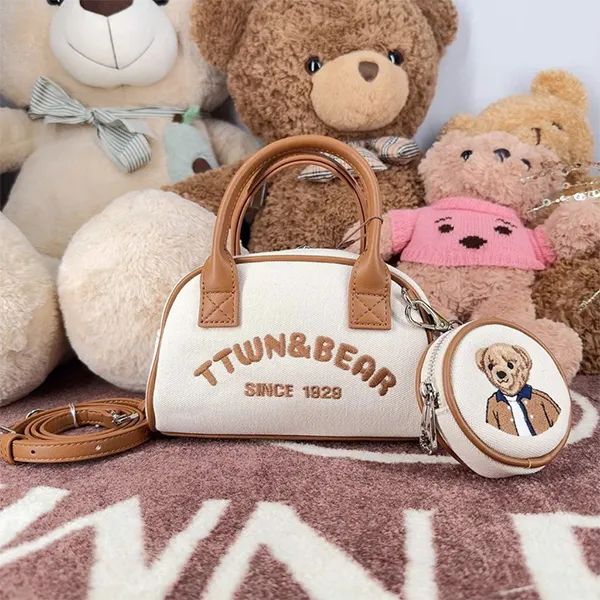 Túi Đeo Chéo Nữ TTWN BEAR TN3763 Màu Be Nâu (Kèm Ví Mini)