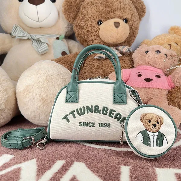 Túi Đeo Chéo Nữ TTWN BEAR TN3763 Màu Be Xanh (Kèm Ví Mini)