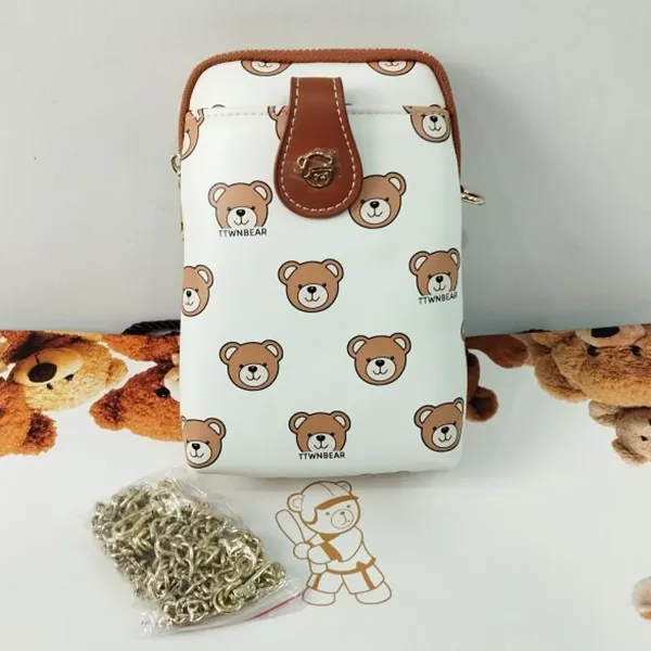 Túi Đeo Chéo Nữ TTWN BEAR TT2358 TT2071 Màu Trắng Phối Nâu
