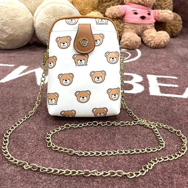 Túi Đeo Chéo Nữ TTWN BEAR TT2358 TT2071 Màu Trắng Phối Nâu