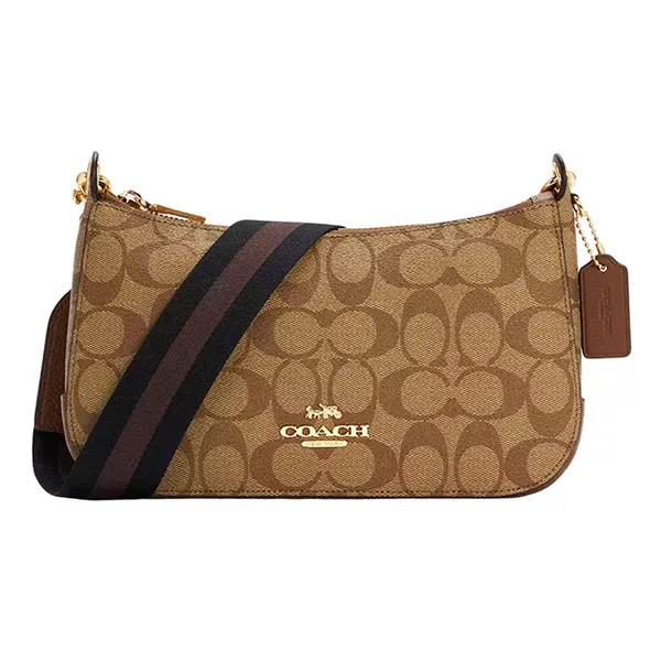 Túi Đeo Vai Nữ Coach Jes Baguette In Signature Canvas C7264 Màu Nâu
