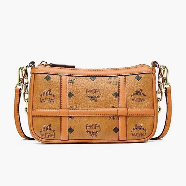 Túi Đeo Vai Nữ MCM Delmy Shoulder Bag In Visetos Màu Nâu - Túi xách - Vua Hàng Hiệu