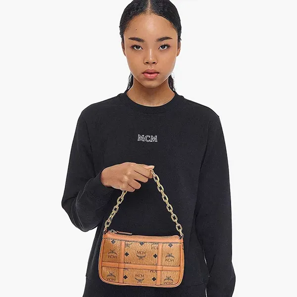 Túi Đeo Vai Nữ MCM Delmy Shoulder Bag In Visetos Màu Nâu - Túi xách - Vua Hàng Hiệu