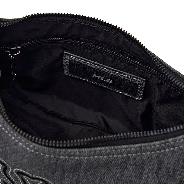 Túi Đeo Vai Nữ MLB Basic Mega Logo Pocket Denim Hobo Bag New York Yankees 3ABQM034N-50BKS Màu Đen - Túi xách - Vua Hàng Hiệu
