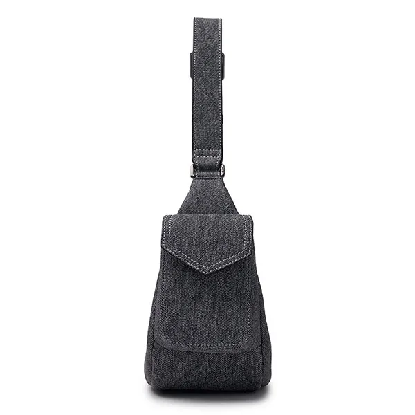 Túi Đeo Vai Nữ MLB Basic Mega Logo Pocket Denim Hobo Bag New York Yankees 3ABQM034N-50BKS Màu Đen - Túi xách - Vua Hàng Hiệu