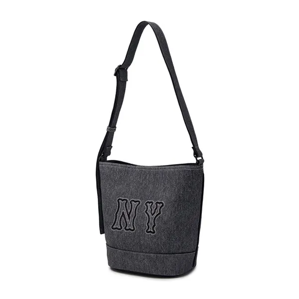 Túi Đeo Vai MLB Denim Coopers Mega Logo New York Yankees Bucket Bag 3ABML054N-50BKS Màu Đen
