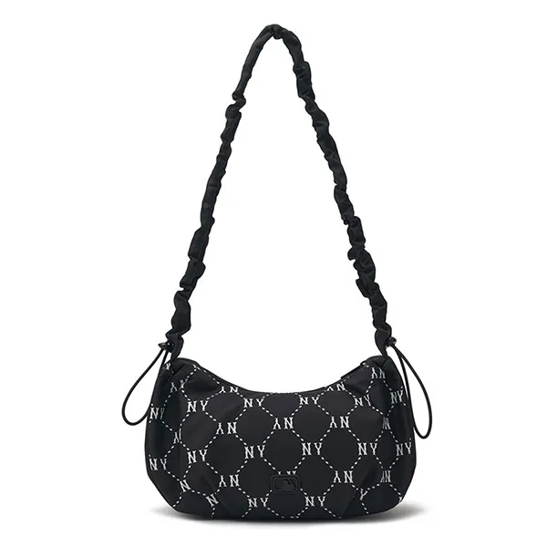 Túi Đeo Vai Nữ MLB Korea Dia Mono Sportive Hobo Bag New York Yankees Black 3ABQS034N-50BKS Màu Đen