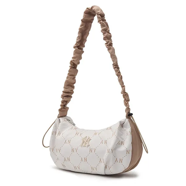 Túi Đeo Vai Nữ MLB Korea Dia Mono Sportive Hobo Bag New York Yankees Cream 3ABQS034N-50CRS Màu Trắng Kem