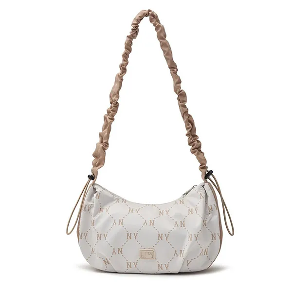 Túi Đeo Vai Nữ MLB Korea Dia Mono Sportive Hobo Bag New York Yankees Cream 3ABQS034N-50CRS Màu Trắng Kem