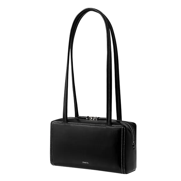 Túi Đeo Vai Nữ Stand Oil Post Bag In Vegan Leather Stitch Black Màu Đen - Túi xách - Vua Hàng Hiệu