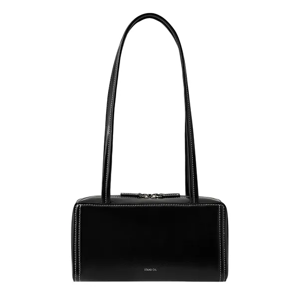 Túi Đeo Vai Nữ Stand Oil Post Bag In Vegan Leather Stitch Black Màu Đen - Túi xách - Vua Hàng Hiệu