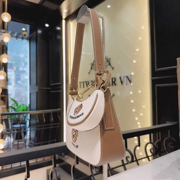 Túi Đeo Vai Nữ TTWN BEAR TN3461 Màu Be Viền Nâu