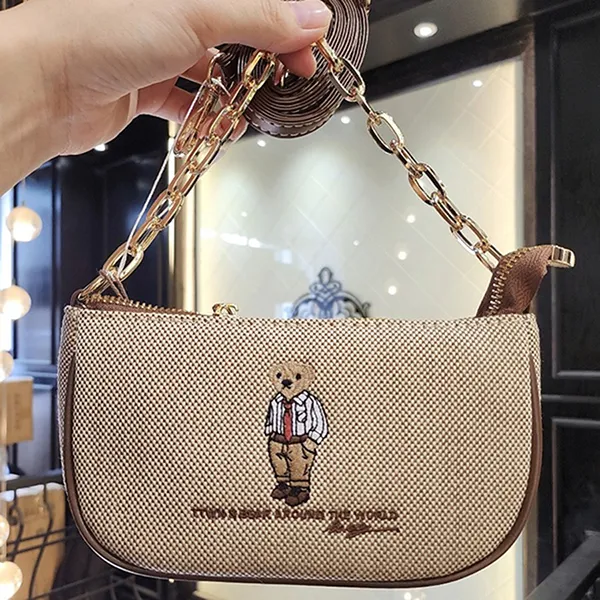 Túi Đeo Vai Nữ TTWN BEAR TT2372 Màu Be Viền Nâu