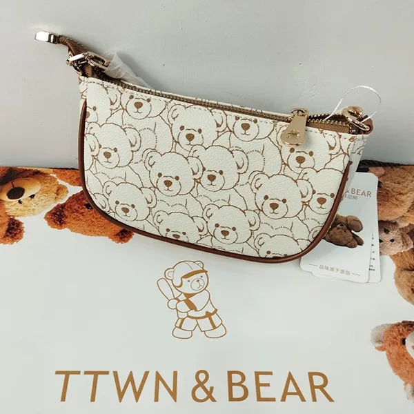 Túi Đeo Vai Nữ TTWN BEAR TT2373 27450 Màu Be Viền Nâu