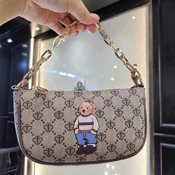 Túi Đeo Vai Nữ TTWN BEAR TT2440 34090 Logo Lưới Màu Xám