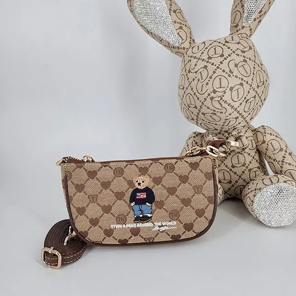 Túi Đeo Vai Nữ TTWN BEAR TT2463 Màu Be Viền Nâu