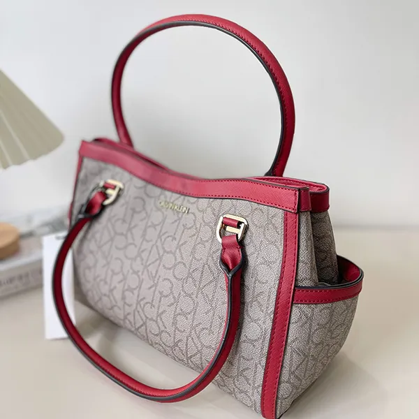 Túi Tote Nữ Calvin Klein CK Beverley Hills Bag Lady Signature HODDJAD2 Màu Xám Đỏ