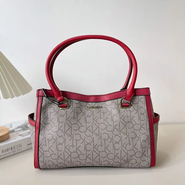 Túi Tote Nữ Calvin Klein CK Beverley Hills Bag Lady Signature HODDJAD2 Màu Xám Đỏ