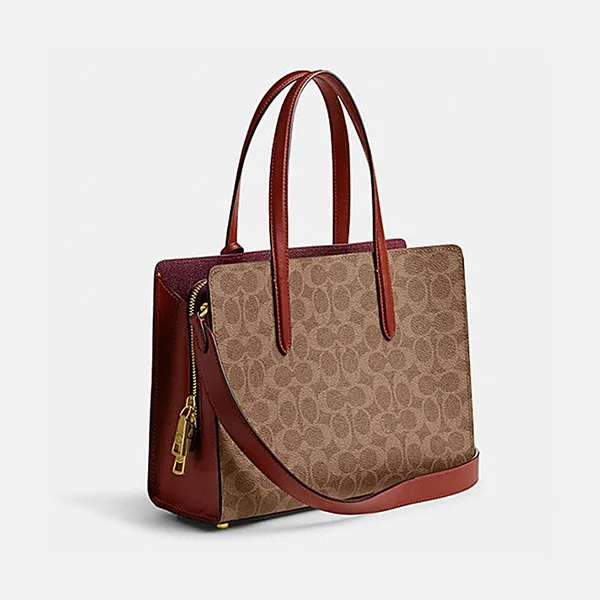 Túi Tote Nữ Coach Carter Carryall 28 In Signature Canvas Brown CK457 B4NQ4 Màu Nâu Đỏ