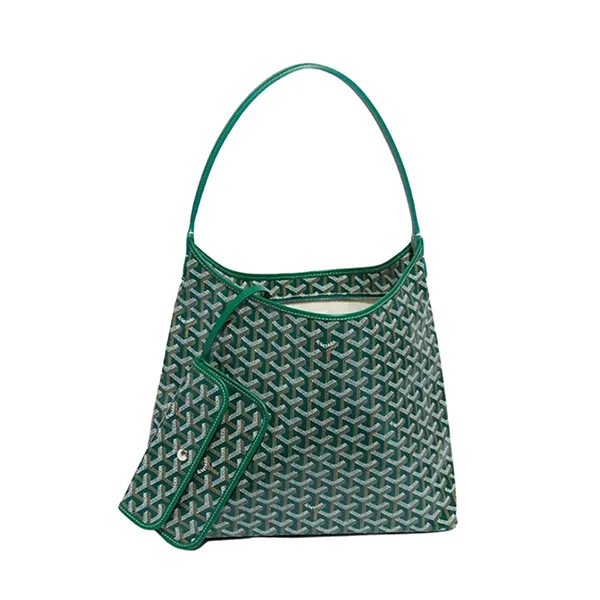 Túi Tote Nữ Goyard Bohème Hobo Bag In Goyardine Chevroches Calfskin Green BOHEMEPMLTY09CL09P Màu Xanh Lá - Túi xách - Vua Hàng Hiệu