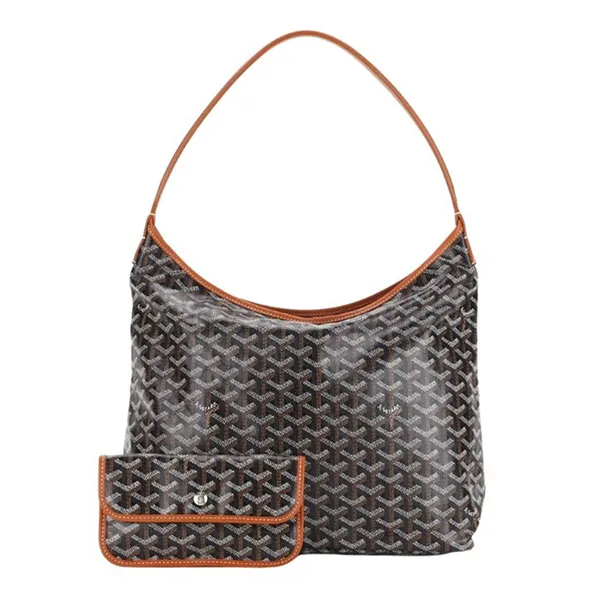 Túi Tote Nữ Goyard Bohemme Tan With Blue Heart Màu Nâu Đen (Kèm Túi Nhỏ) - Túi xách - Vua Hàng Hiệu