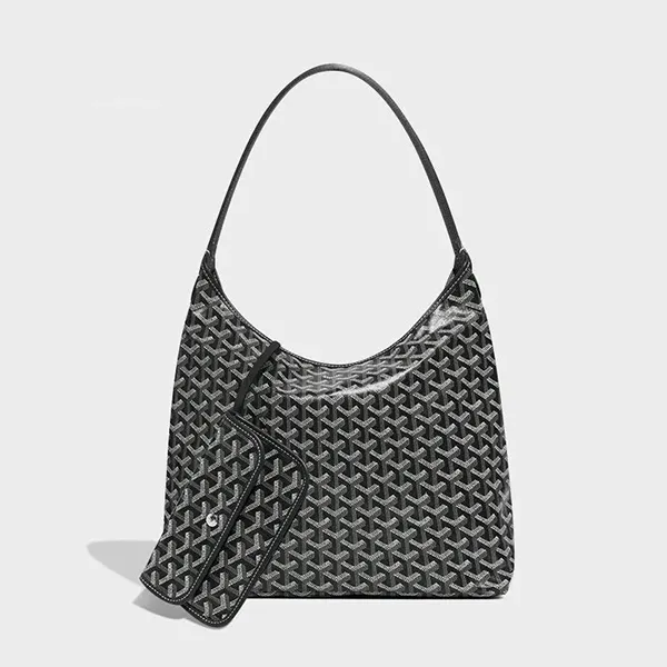 Túi Tote Nữ Goyard Hobo Bag In Goyardine Chevroches Calfskin Black Màu Đen - Túi xách - Vua Hàng Hiệu