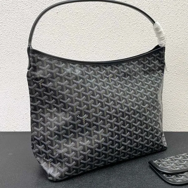Túi Tote Nữ Goyard Hobo Bag In Goyardine Chevroches Calfskin Black Màu Đen - Túi xách - Vua Hàng Hiệu