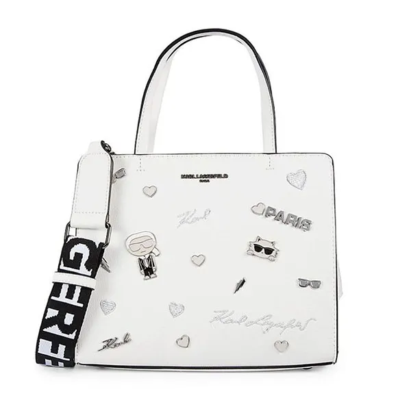 Túi Tote Nữ Karl Lagerfeld Paris Maybelle Round Head Duo Satchel Màu Trắng
