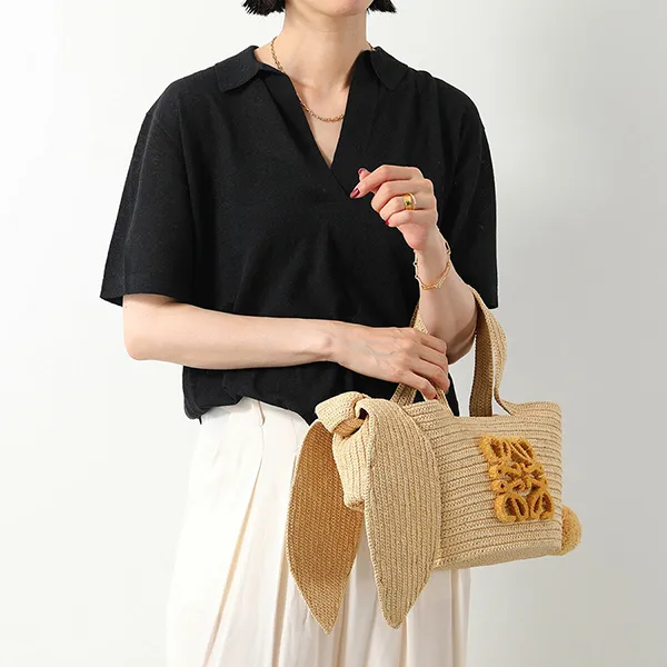 Túi Tote Nữ Loewe Bunny Basket Small Raffia Bag P00755461 Màu Be - Túi xách - Vua Hàng Hiệu