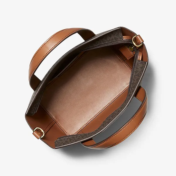 Túi Tote Nữ Michael Kors MK Pratt Signature Logo 35S4G3FM1B Màu Nâu