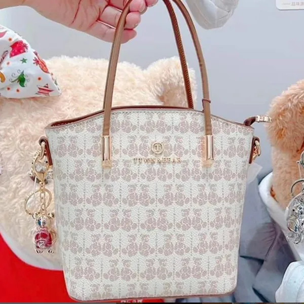 Túi Tote Nữ TTWN BEAR TN3136 17860 Màu Be Viền Nâu