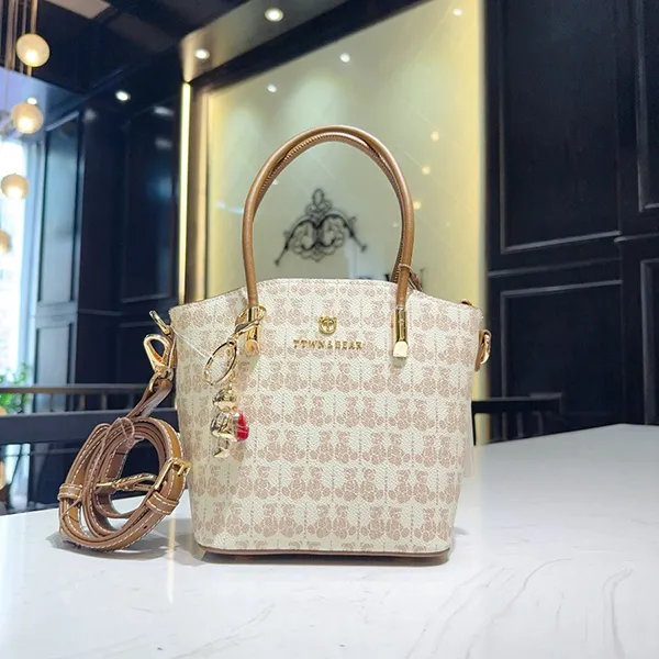Túi Tote Nữ TTWN BEAR TN3136 17860 Màu Be Viền Nâu