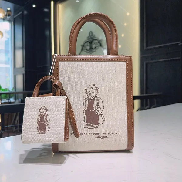 Túi Tote Nữ TTWN BEAR TN3236 Màu Be Phối Nâu