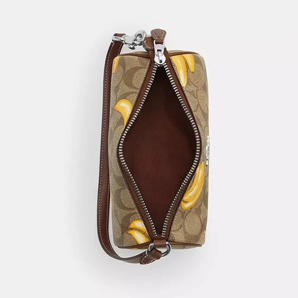 Túi Trống Nữ Coach Nolita Barrel Bag In Signature Canvas With Banana Print CR368 Màu Nâu