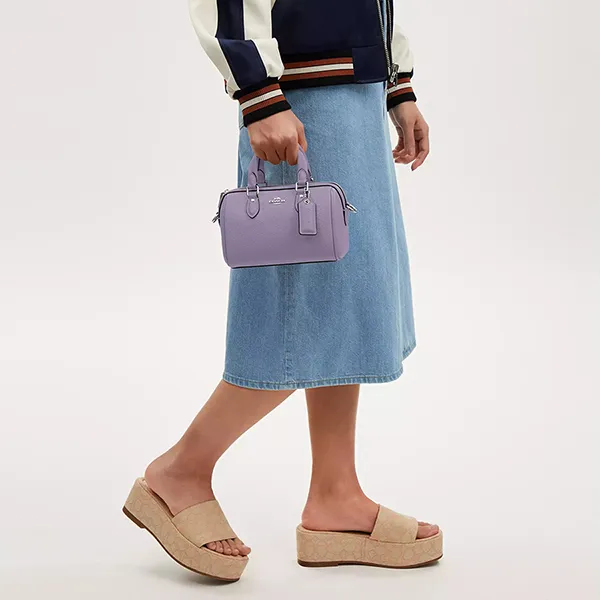 Túi Trống Nữ Coach Mini Rowan Crossbody CR247 Màu Tím