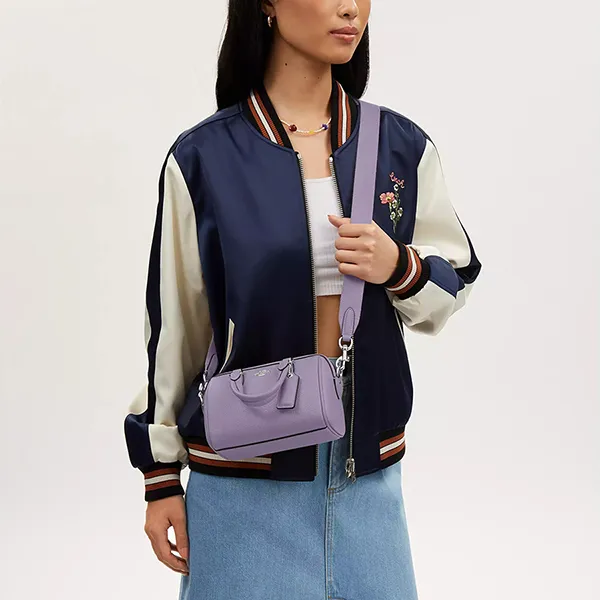 Túi Trống Nữ Coach Mini Rowan Crossbody CR247 Màu Tím