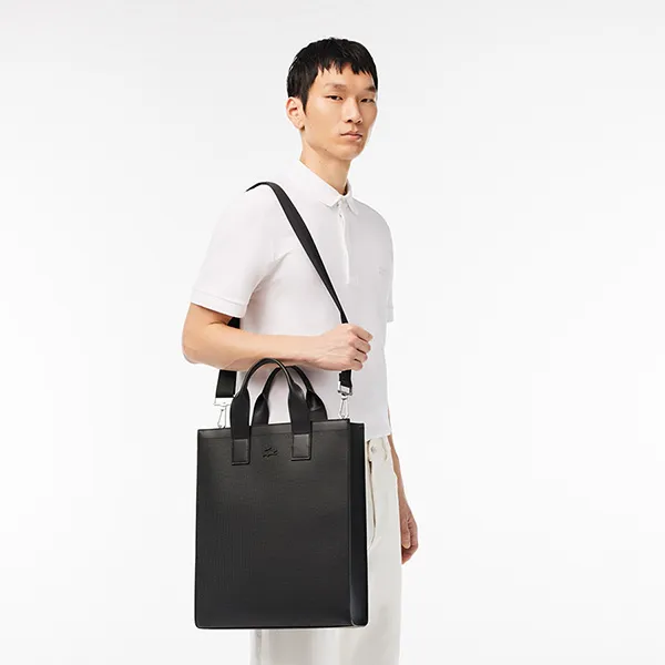 Túi Xách Đựng Laptop Lacoste Chantaco Computer Pocket Tote NH4567CE Màu Đen - Túi xách - Vua Hàng Hiệu
