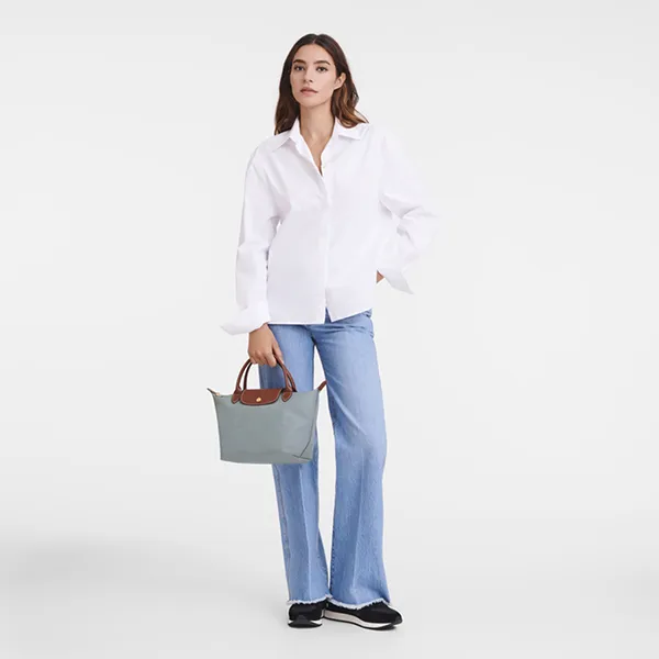Túi Xách Nữ Longchamp Small Le Pliage Original Bag In Canvas L1621089P80 Màu Xám Nâu - Túi xách - Vua Hàng Hiệu