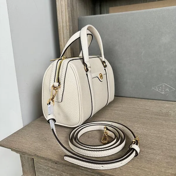 Túi Xách Nữ Michael Kors MK 35S4GTFC1Y Small Mini Duffle Shoulder Bag White Màu Trắng