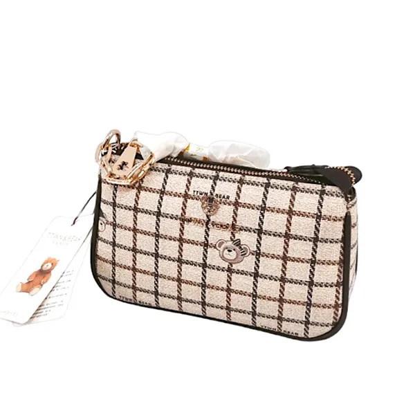 Túi Đeo Vai Nữ TTWN BEAR TN1764 TN2620 Kẻ Vải Màu Nâu