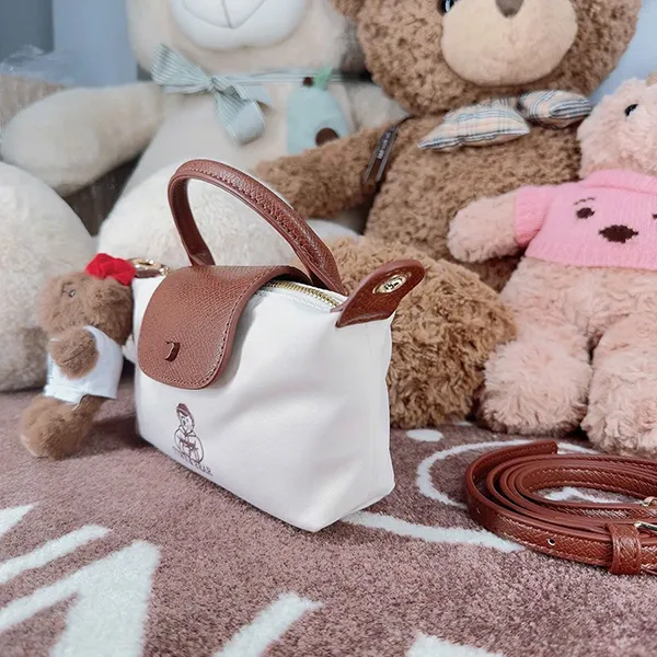 Túi Xách Nữ TTWN BEAR TN3589 10040 Màu Trắng Viền Nâu Size S