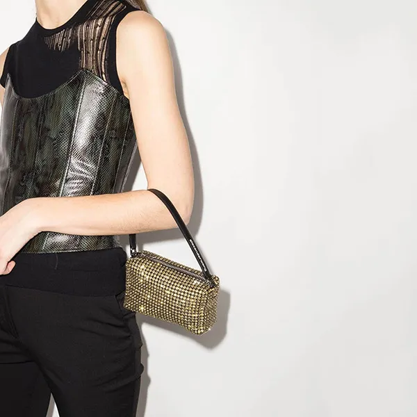 Túi Xách Tay Nữ Alexander Wang Heiress Crystal-embellished Mini Bag 20122P10M Màu Vàng - Túi xách - Vua Hàng Hiệu