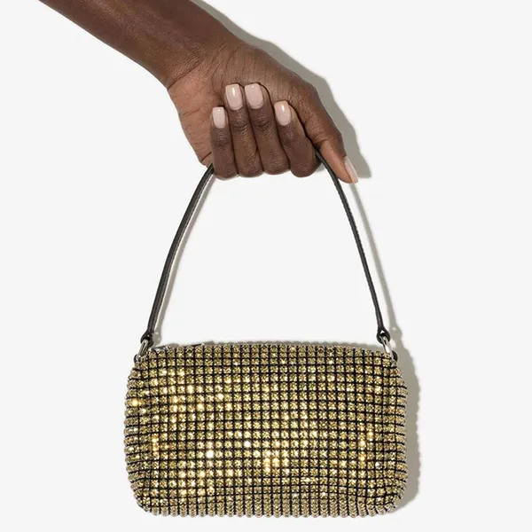 Túi Xách Tay Nữ Alexander Wang Heiress Crystal-embellished Mini Bag 20122P10M Màu Vàng - Túi xách - Vua Hàng Hiệu